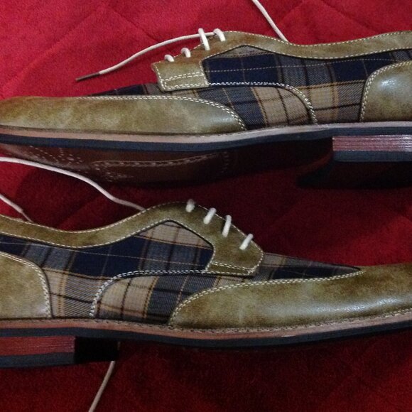 Ferro Aldo Julian Plaid Wingtip Dress Shoes Size 9 ½ M New Never W - Picture 9 of 12